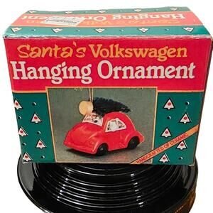 Vintage Giftco Santa’s Volkswagen w Tree Hanging Christmas Ornament (Gg203)